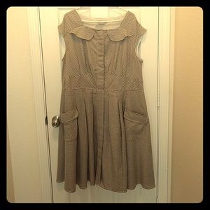 eshakti Dresses - Eshakti Houndstooth print dress in tan eshakti Dresses - Eshakti Houndstooth print dress in tan
